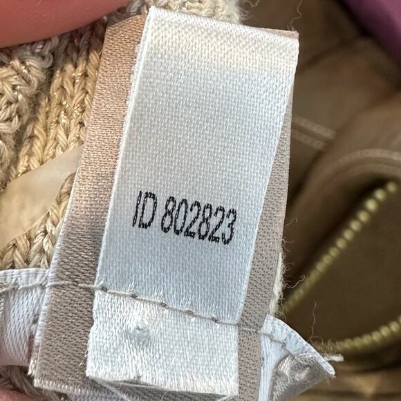 Chico's Open Cross Knit Cardigan Oatmeal Size 2 - Picture 5 of 8